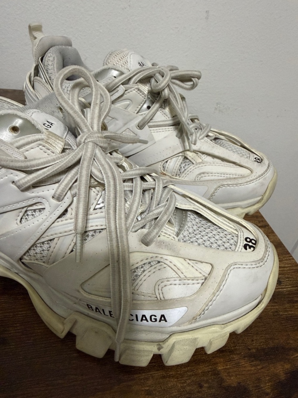Balenciaga Chunky Lace-Up Sneakers in Cream - Picture 3 of 5